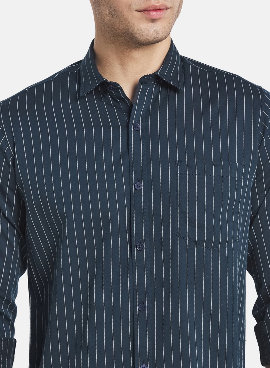 Men NAvy Blue Stripe Shirt