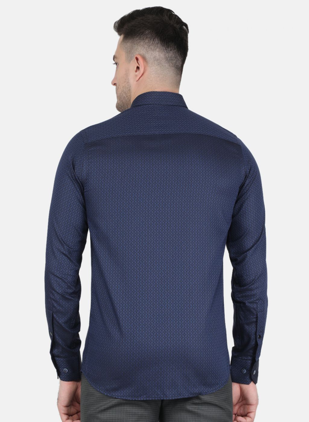 Men NAvy Blue Printed Shirt