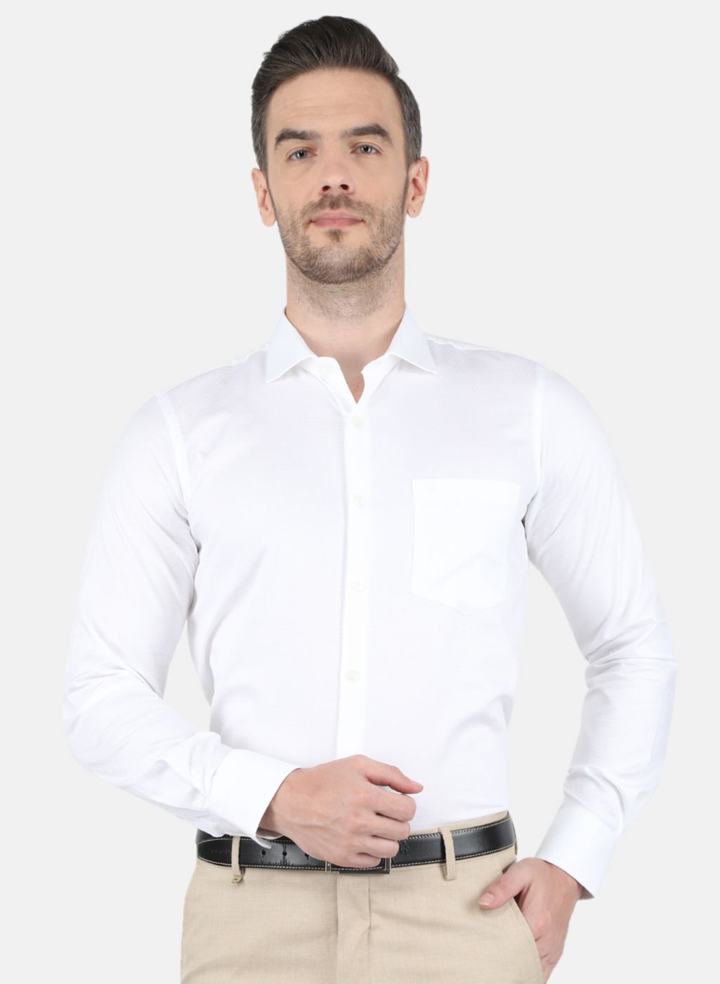 Men White Printed Shirt