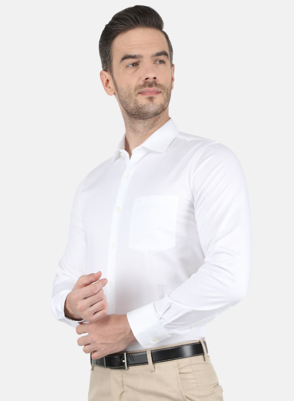 Men White Printed Shirt