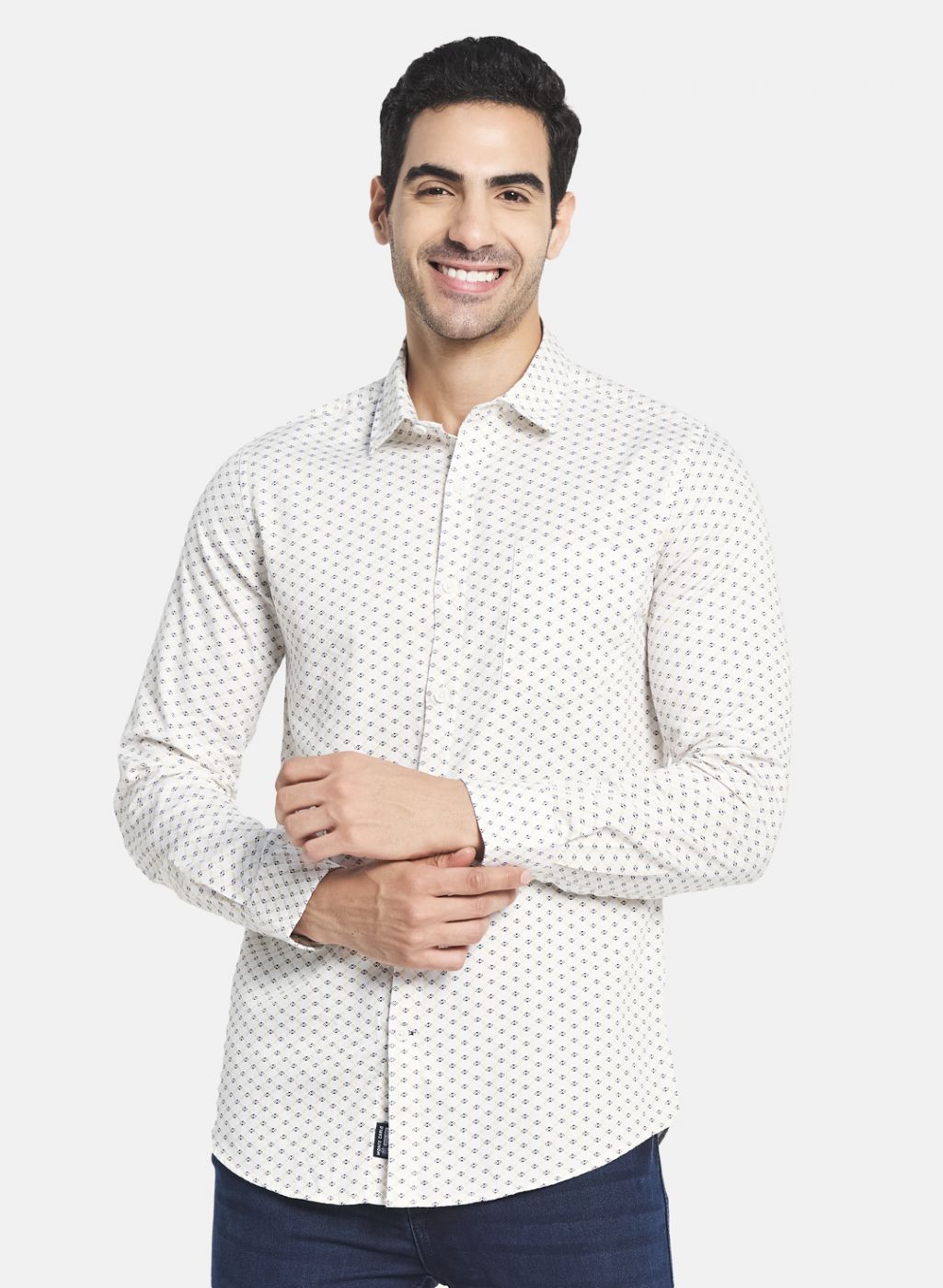 Men White Printed Shirt