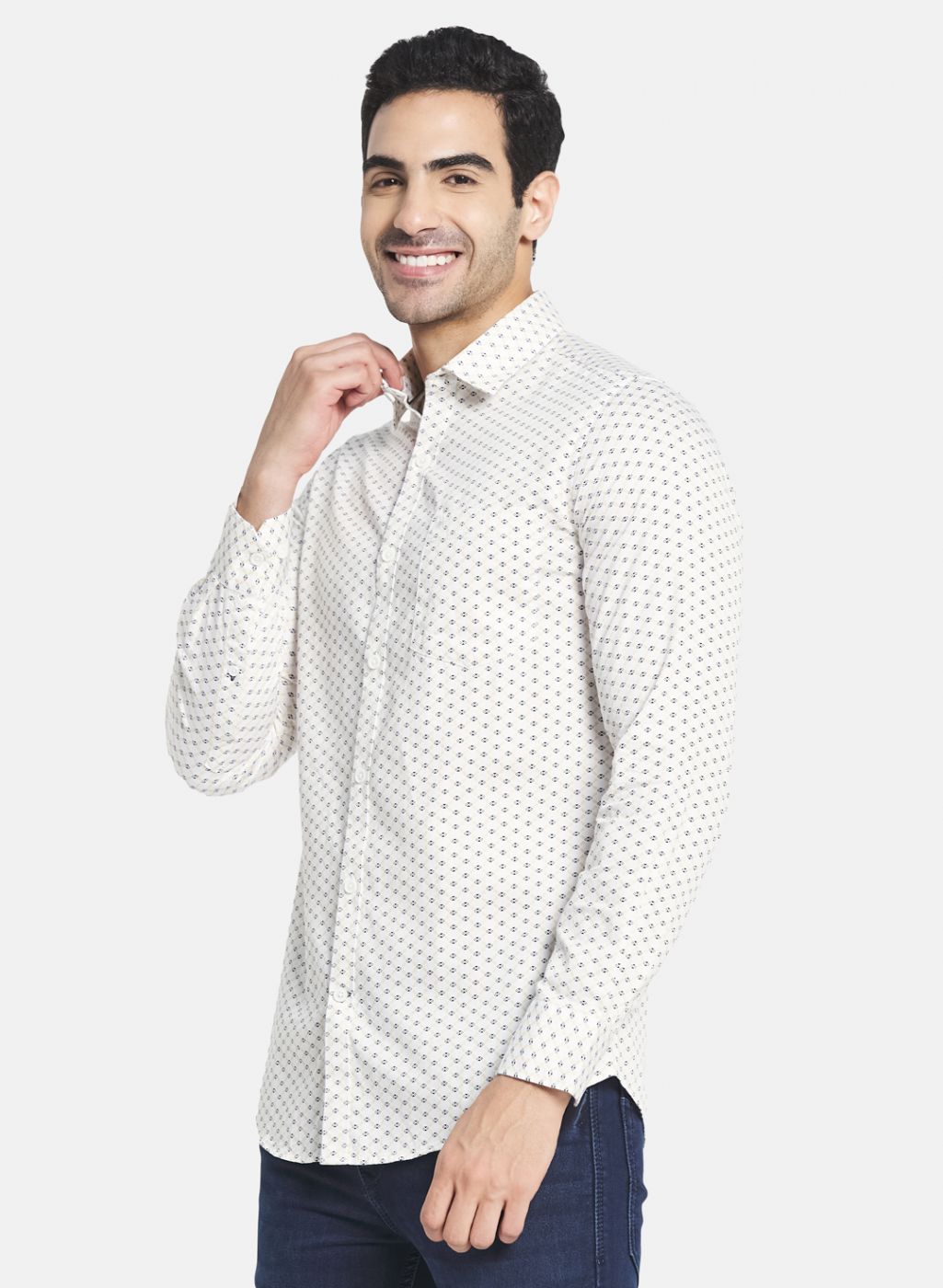 Men White Printed Shirt