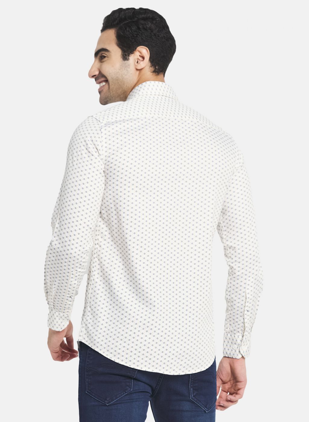 Men White Printed Shirt