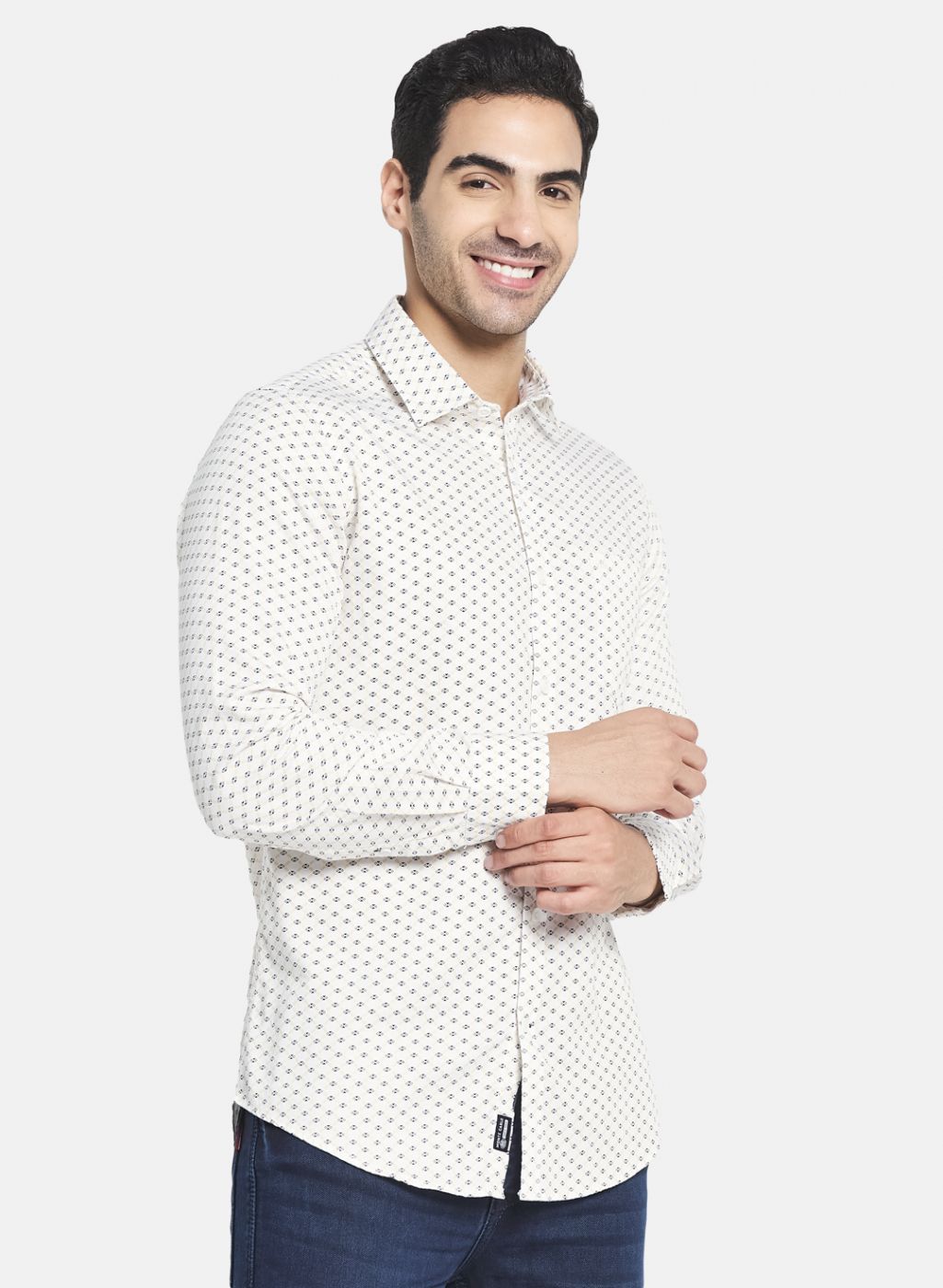 Men White Printed Shirt