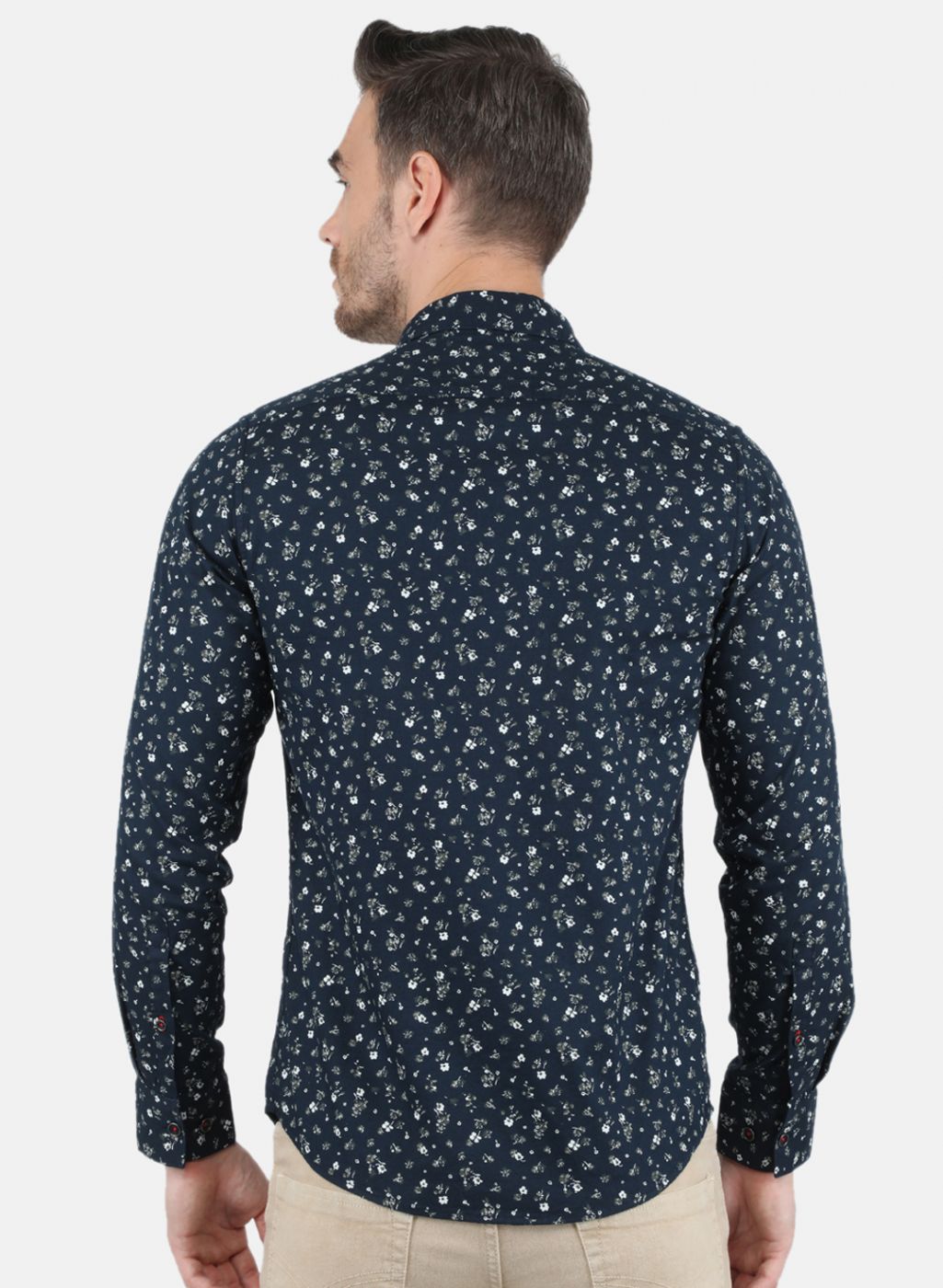 Men NAvy Blue Printed Shirt