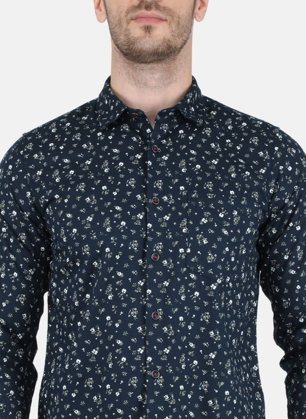 Men NAvy Blue Printed Shirt