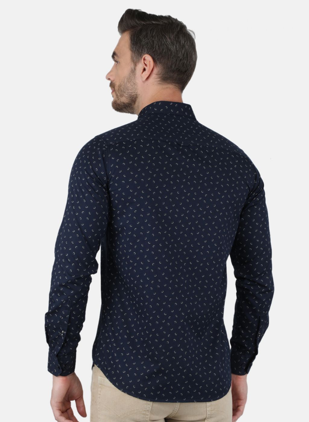 Men NAvy Blue Printed Shirt