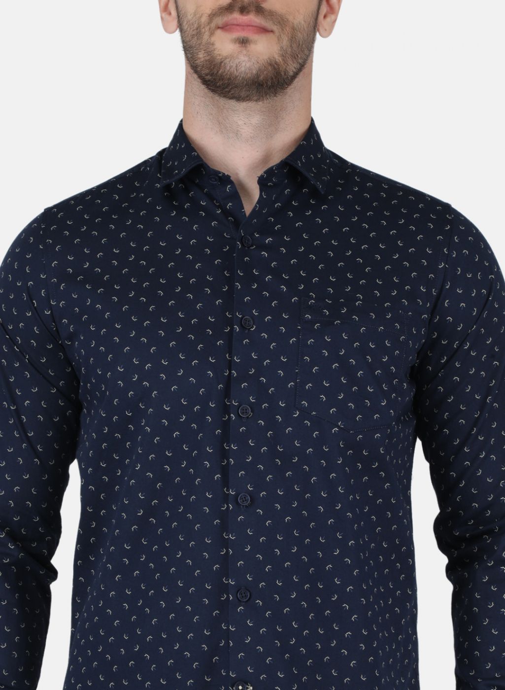 Men NAvy Blue Printed Shirt