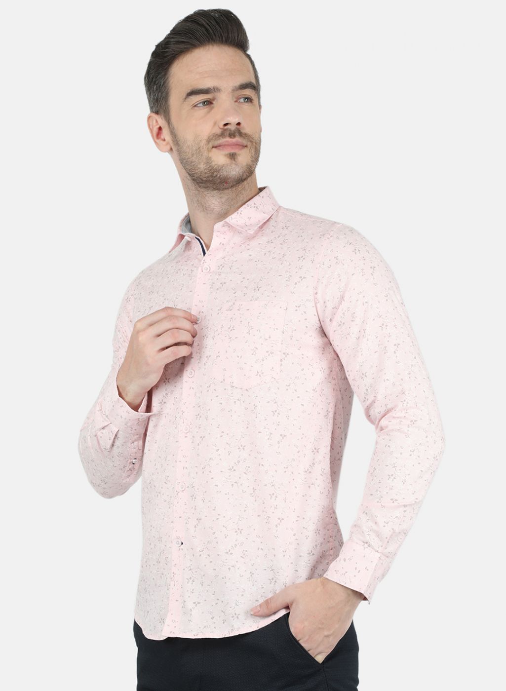 Men Pink Printed Shirt