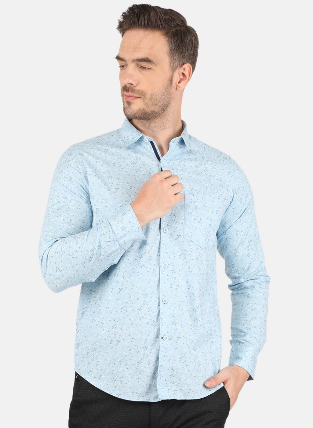 Men Blue Printed Shirt