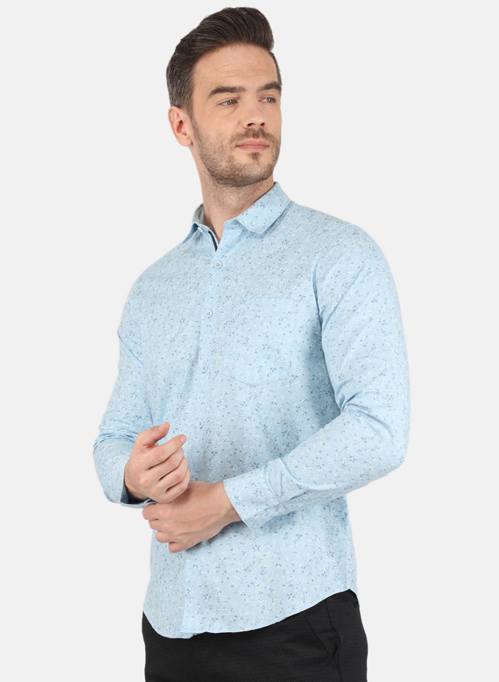 Men Blue Printed Shirt