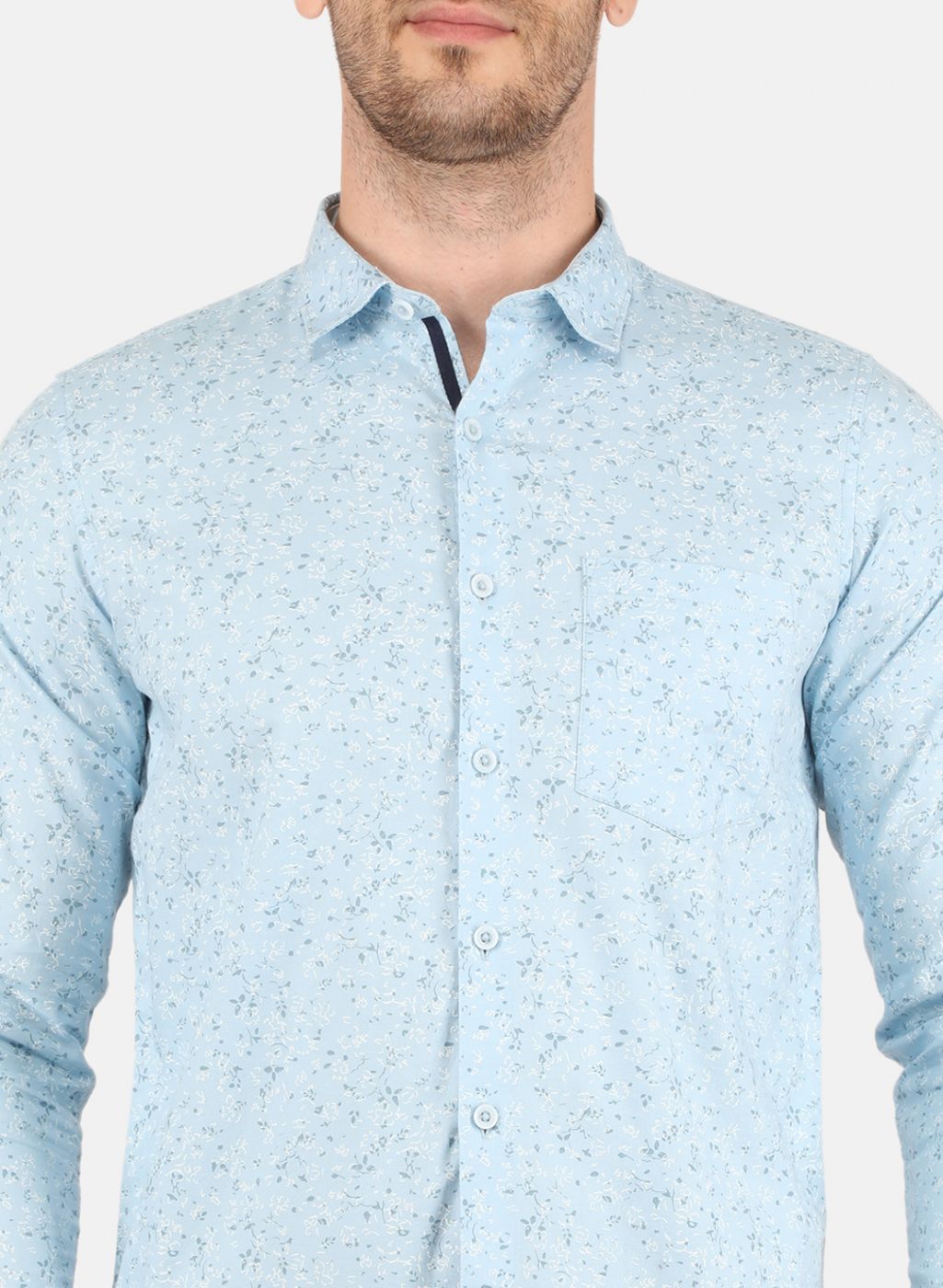 Men Blue Printed Shirt