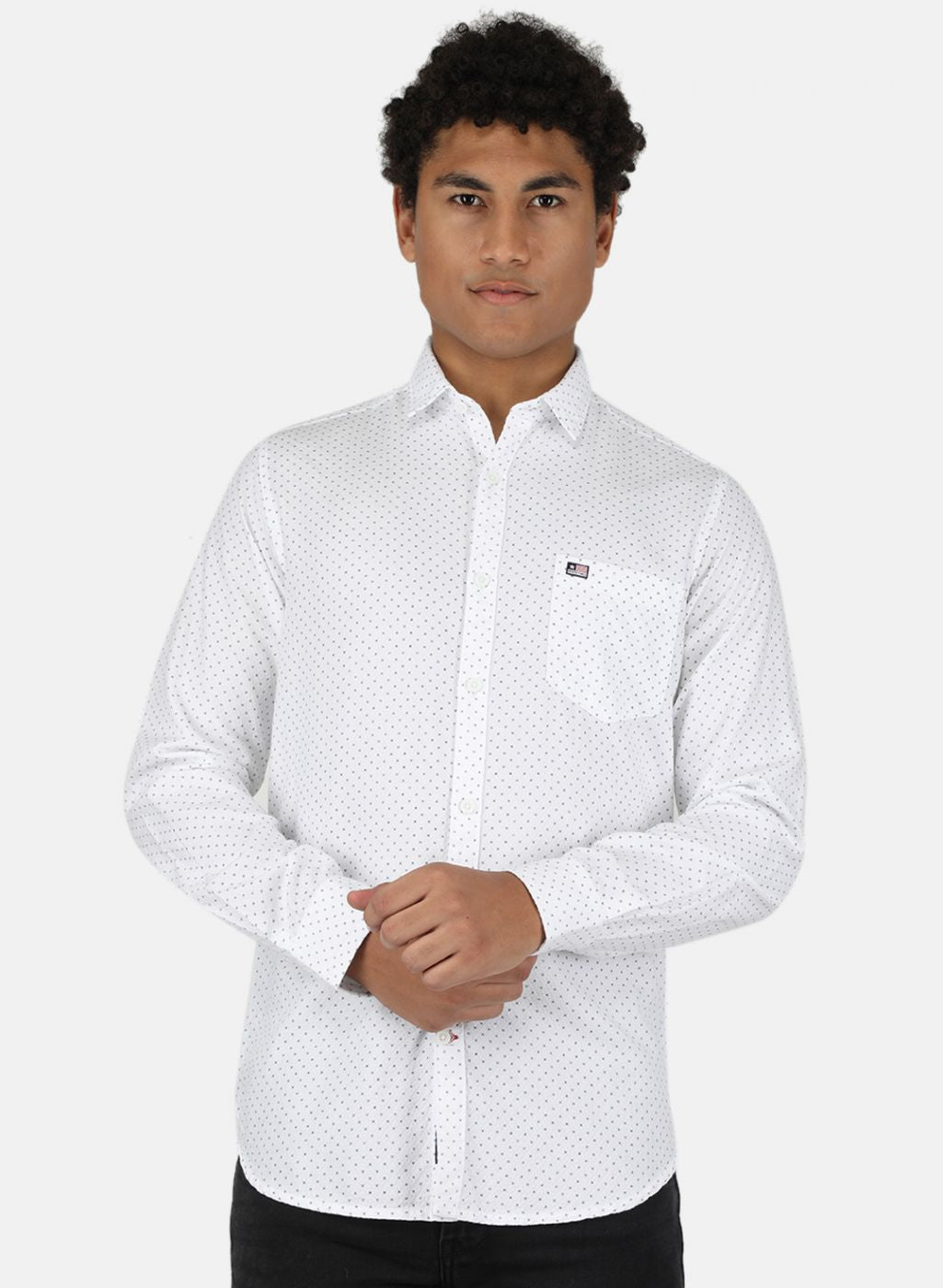 Men White Printed Shirt