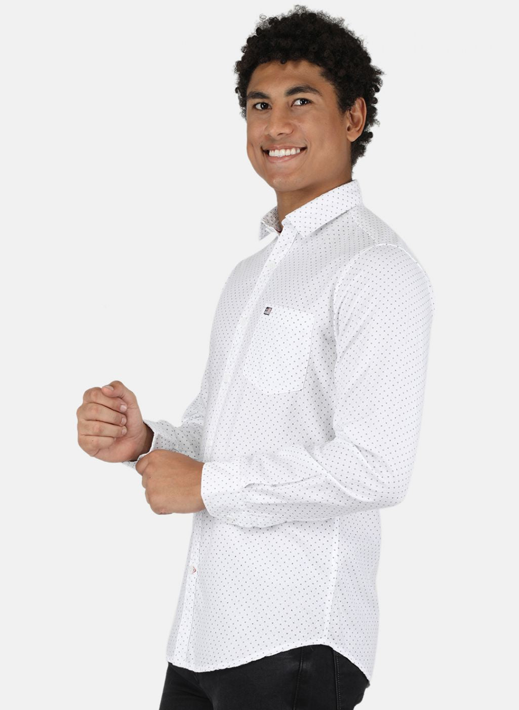 Men White Printed Shirt