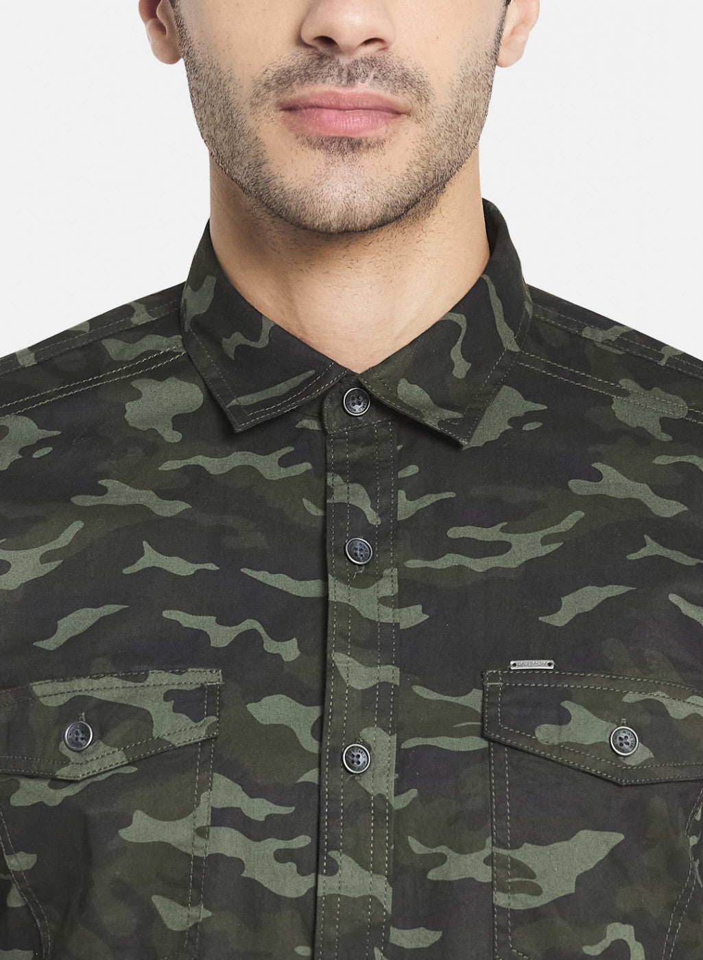 Men Olive Printed Shirt