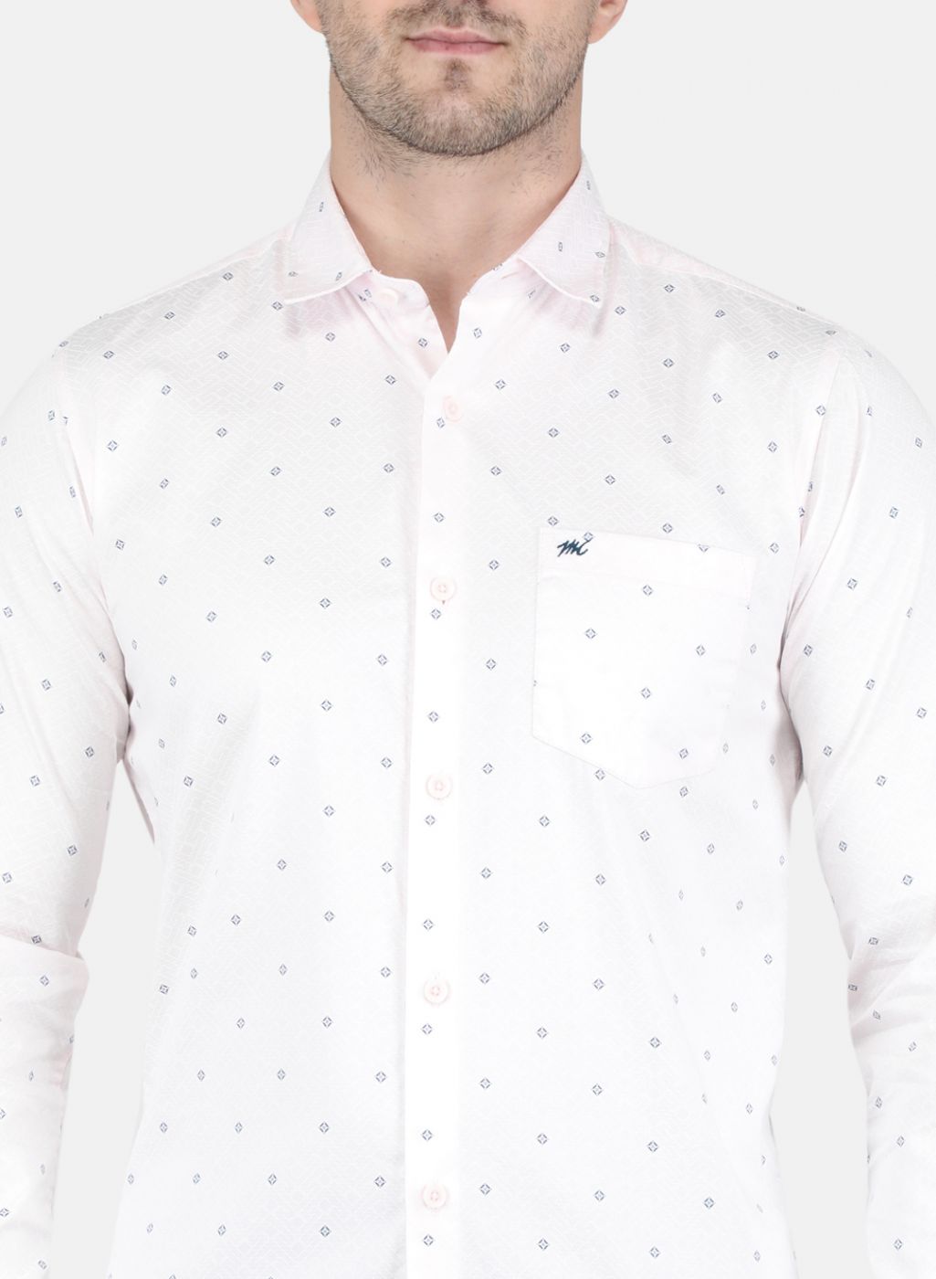 Men Light Pink Printed Shirt