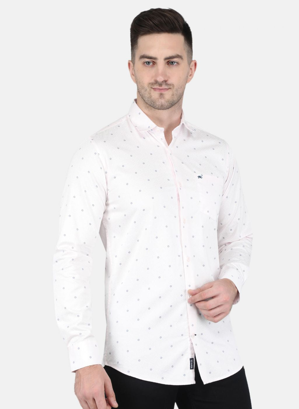 Men Light Pink Printed Shirt