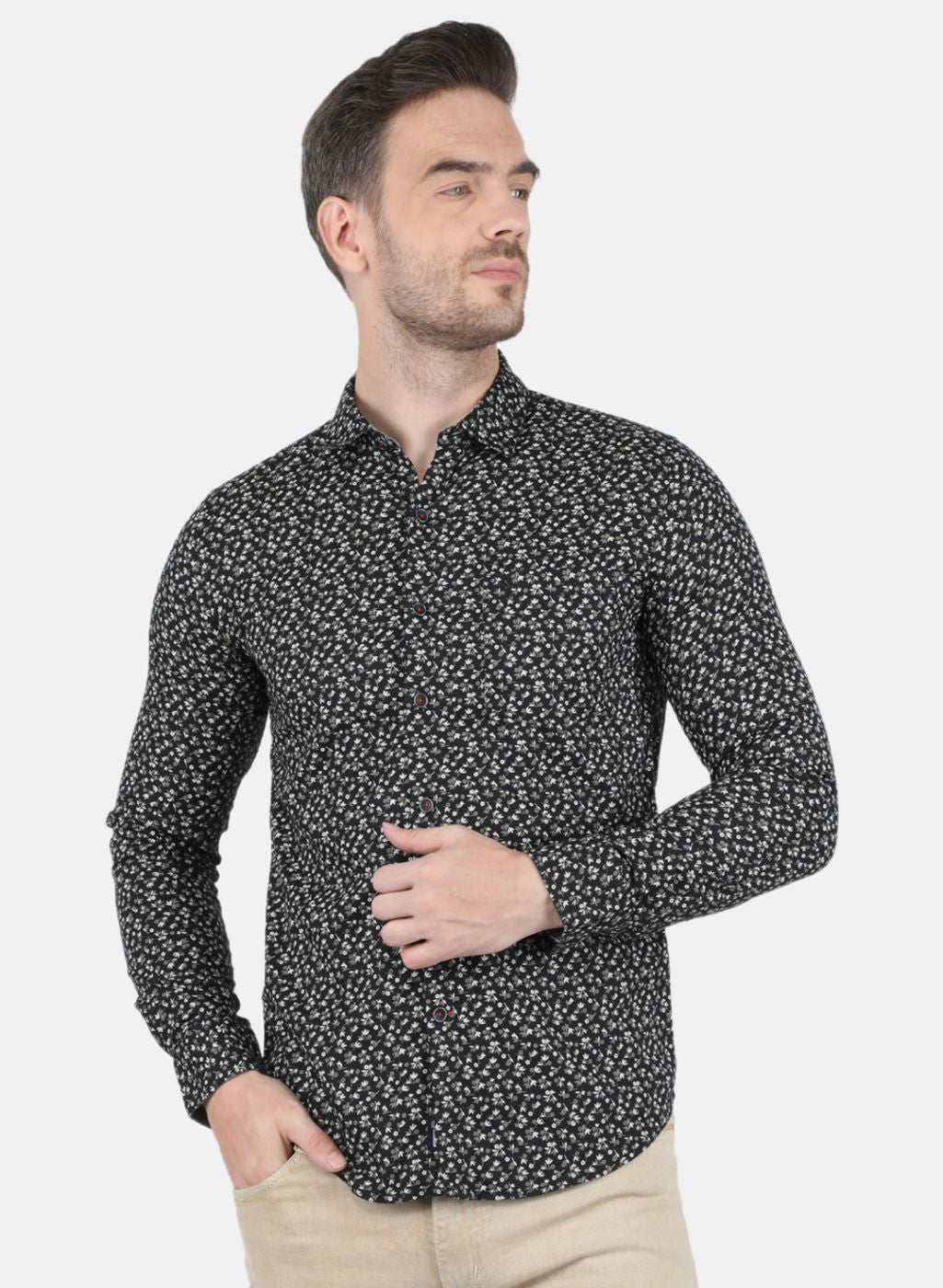 Men Black Printed Shirt