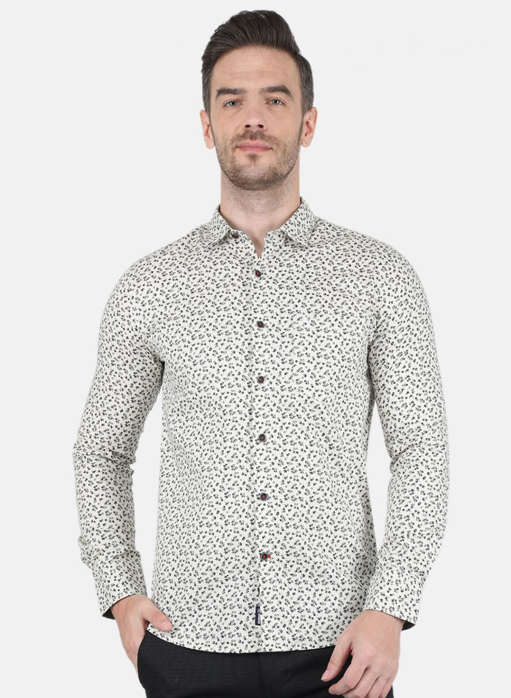 Men Beige Printed Shirt