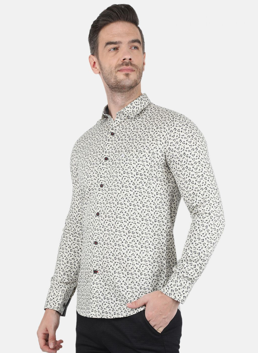 Men Beige Printed Shirt