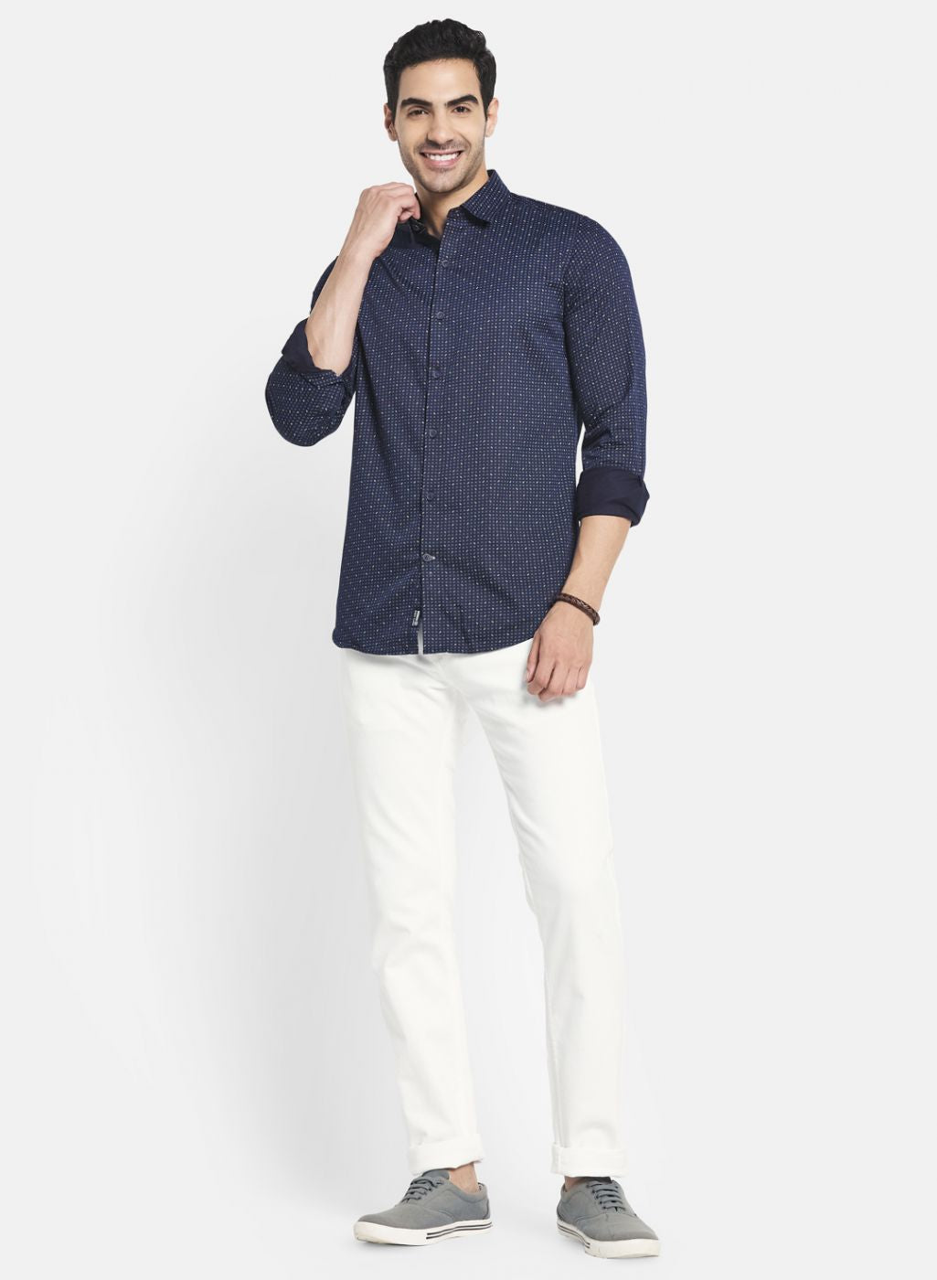 Men NAvy Blue Printed Shirt