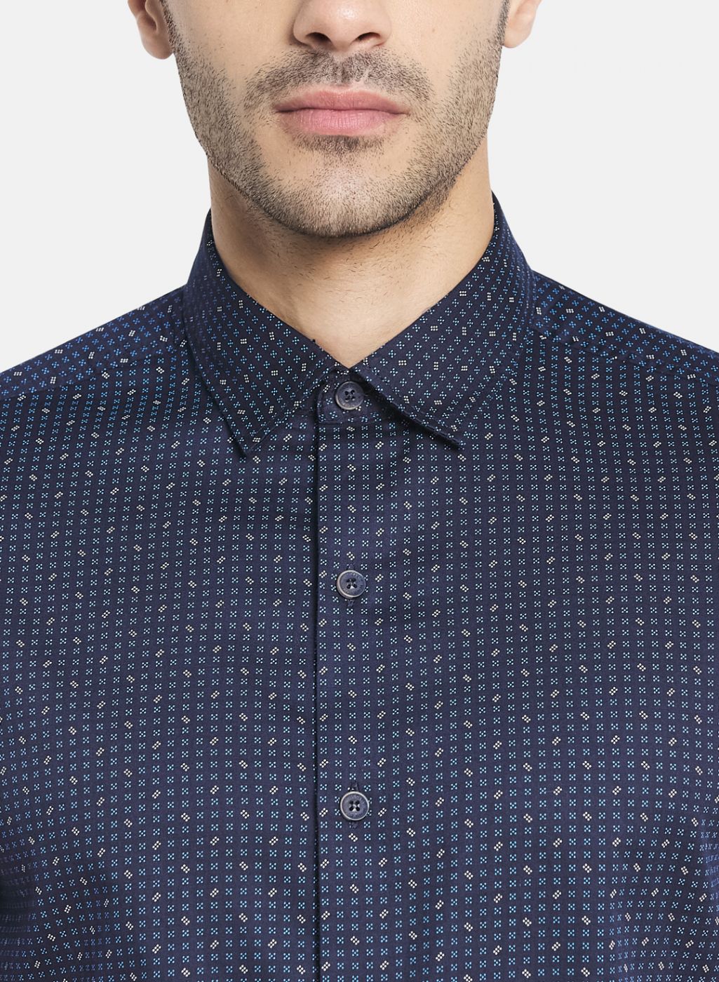 Men NAvy Blue Printed Shirt