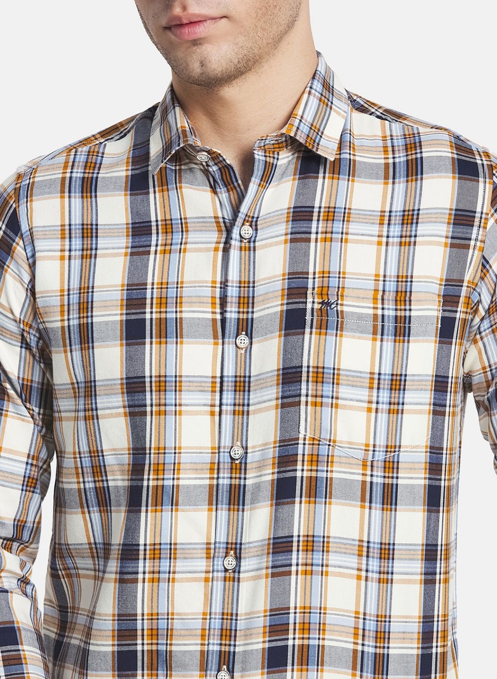 Men NAvy Blue Check Shirt