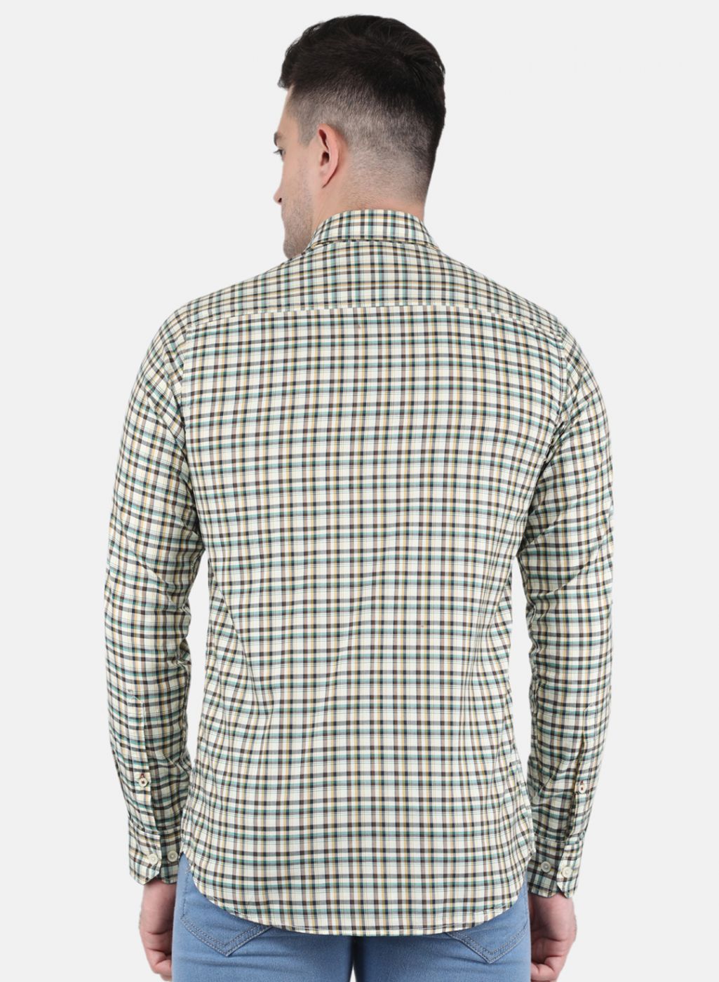 Men Green Check Shirt