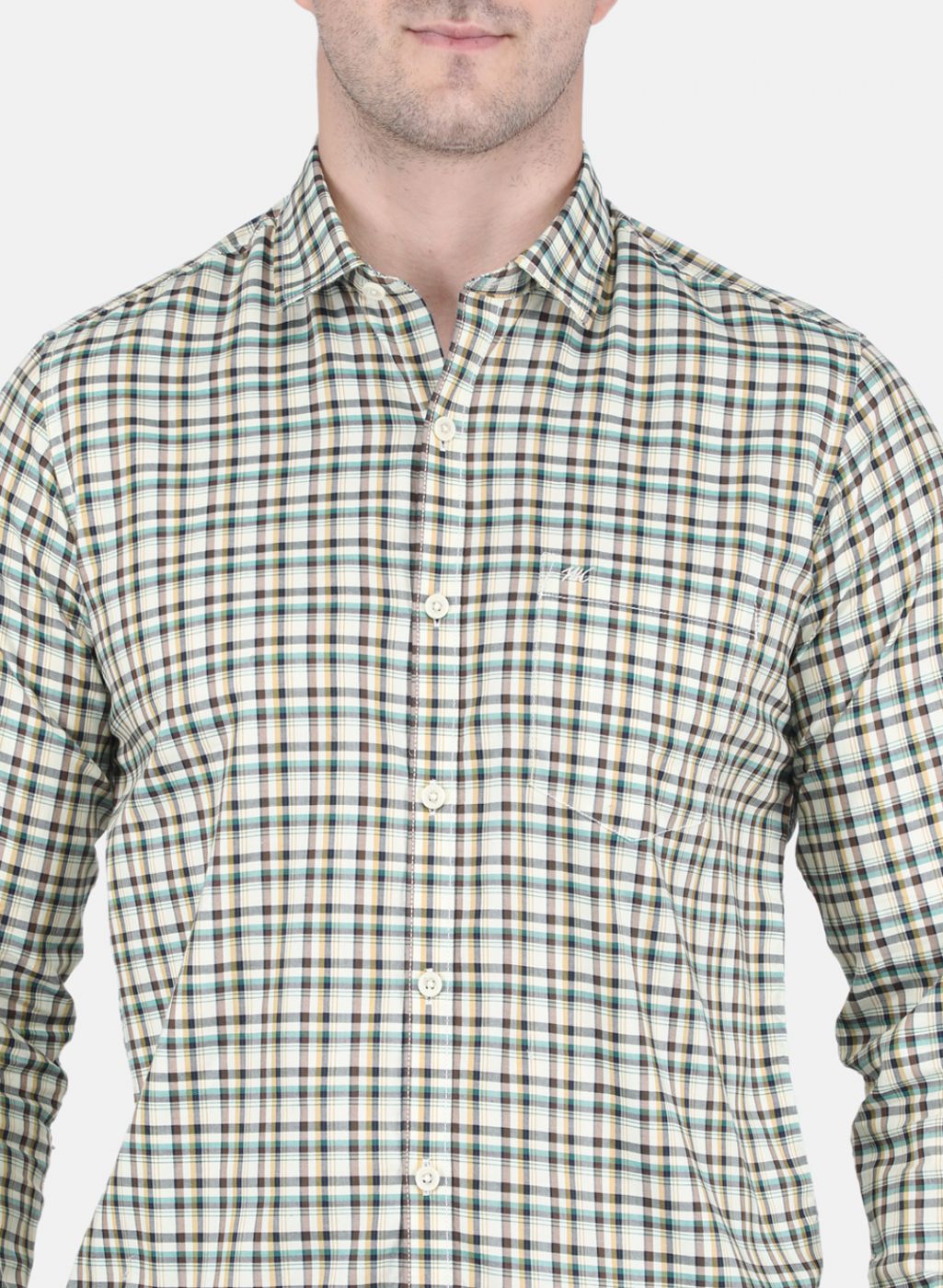 Men Green Check Shirt