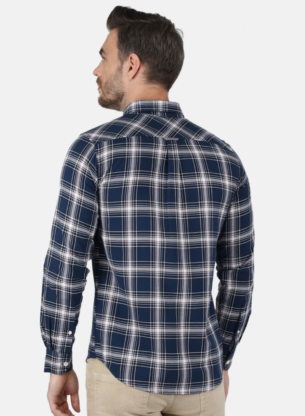 Men Blue Check Shirt