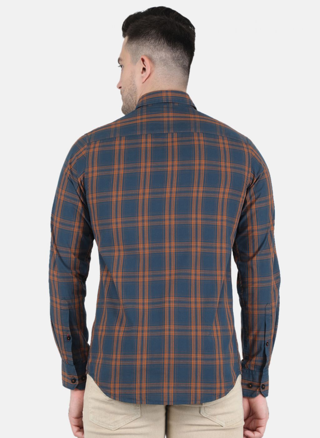 Men Brown Check Shirt