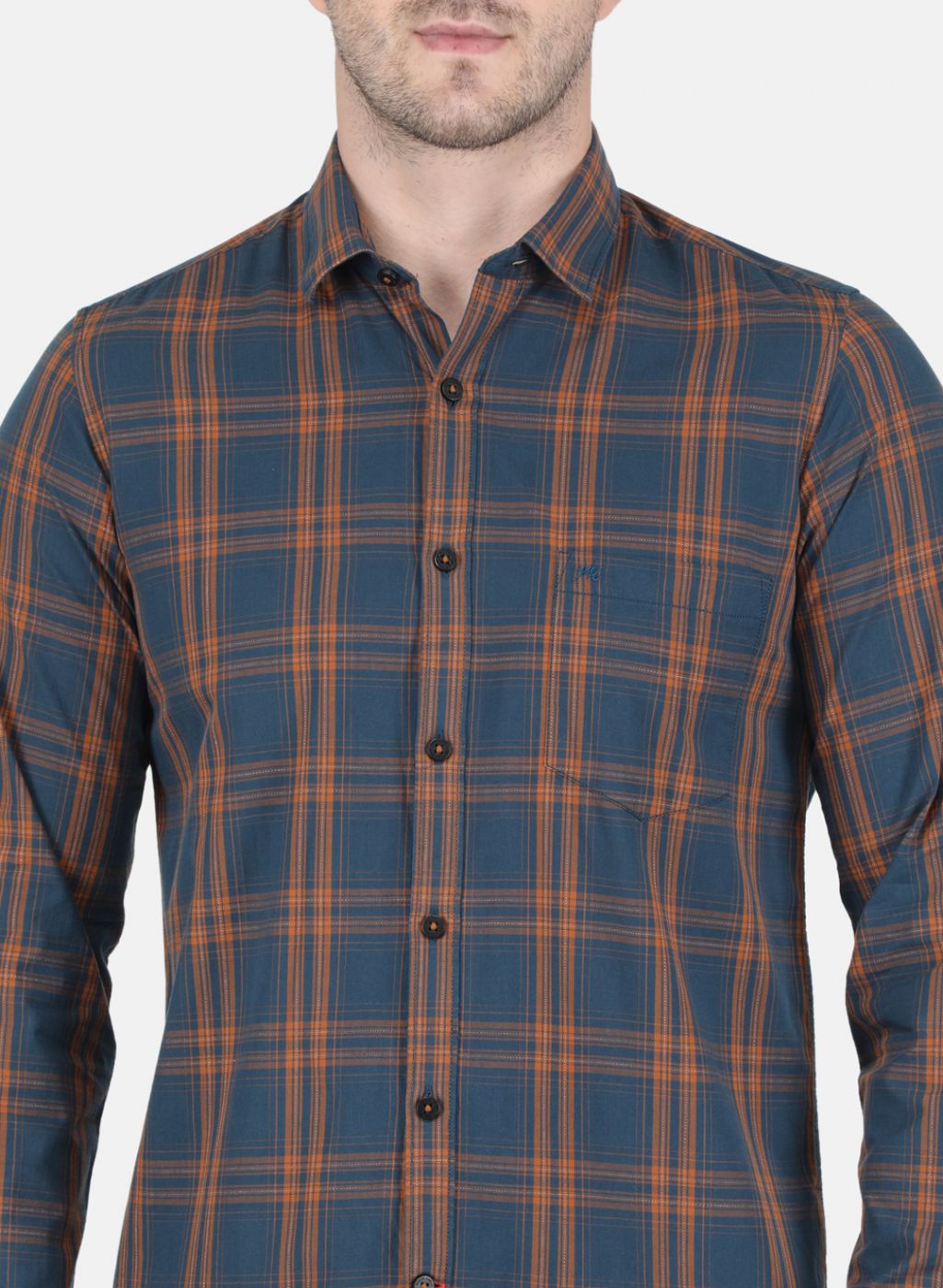 Men Brown Check Shirt