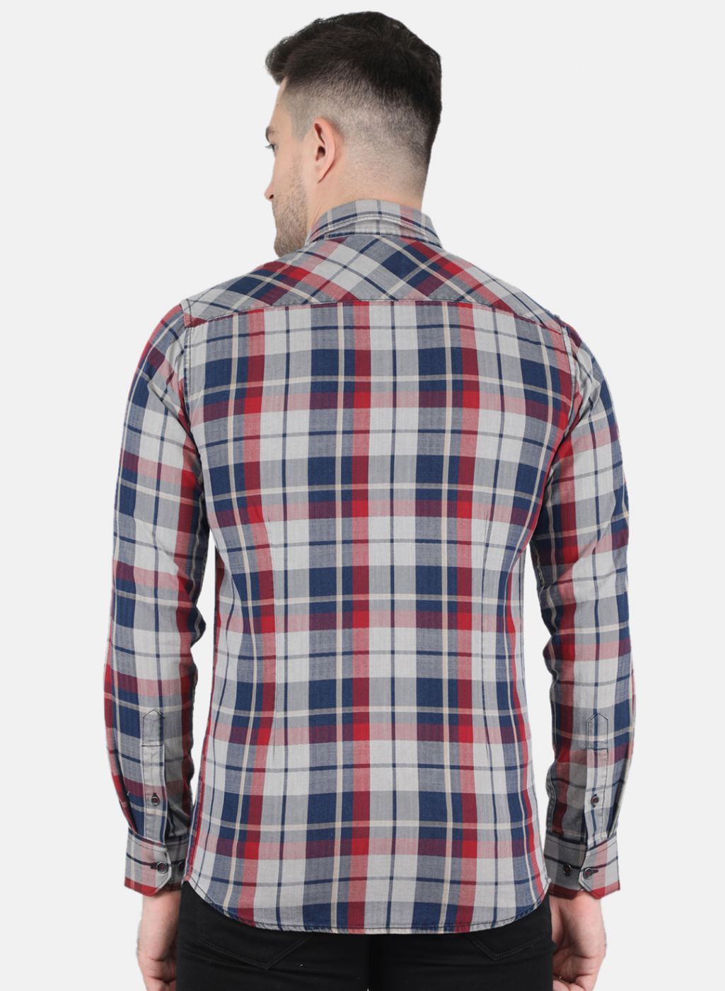 Men Brown Check Shirt