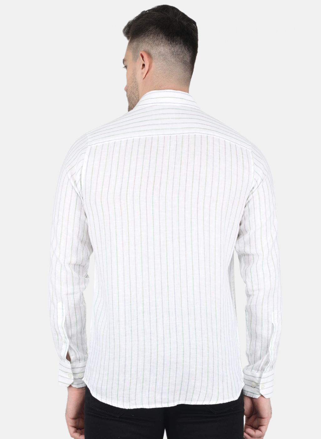 Men White Stripe Shirt