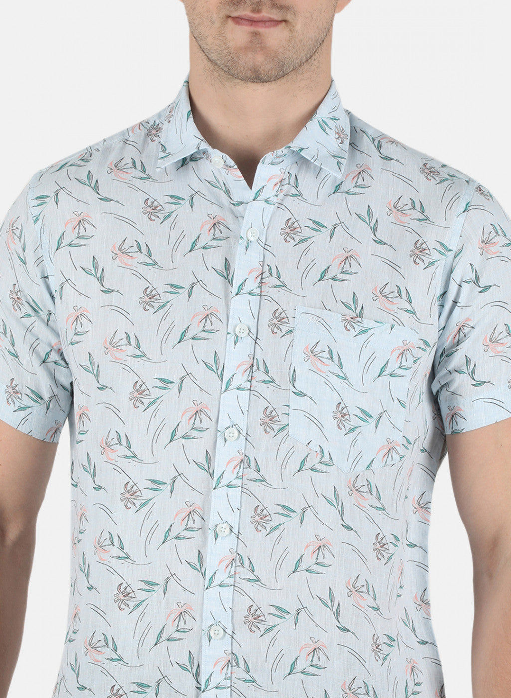 Men Green Printed Shirt