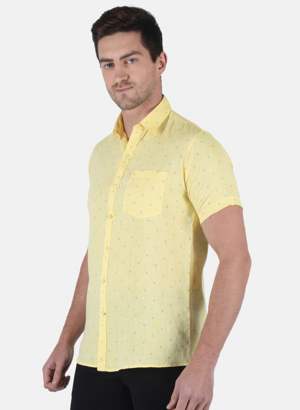 Men Yellow Printed Shirt