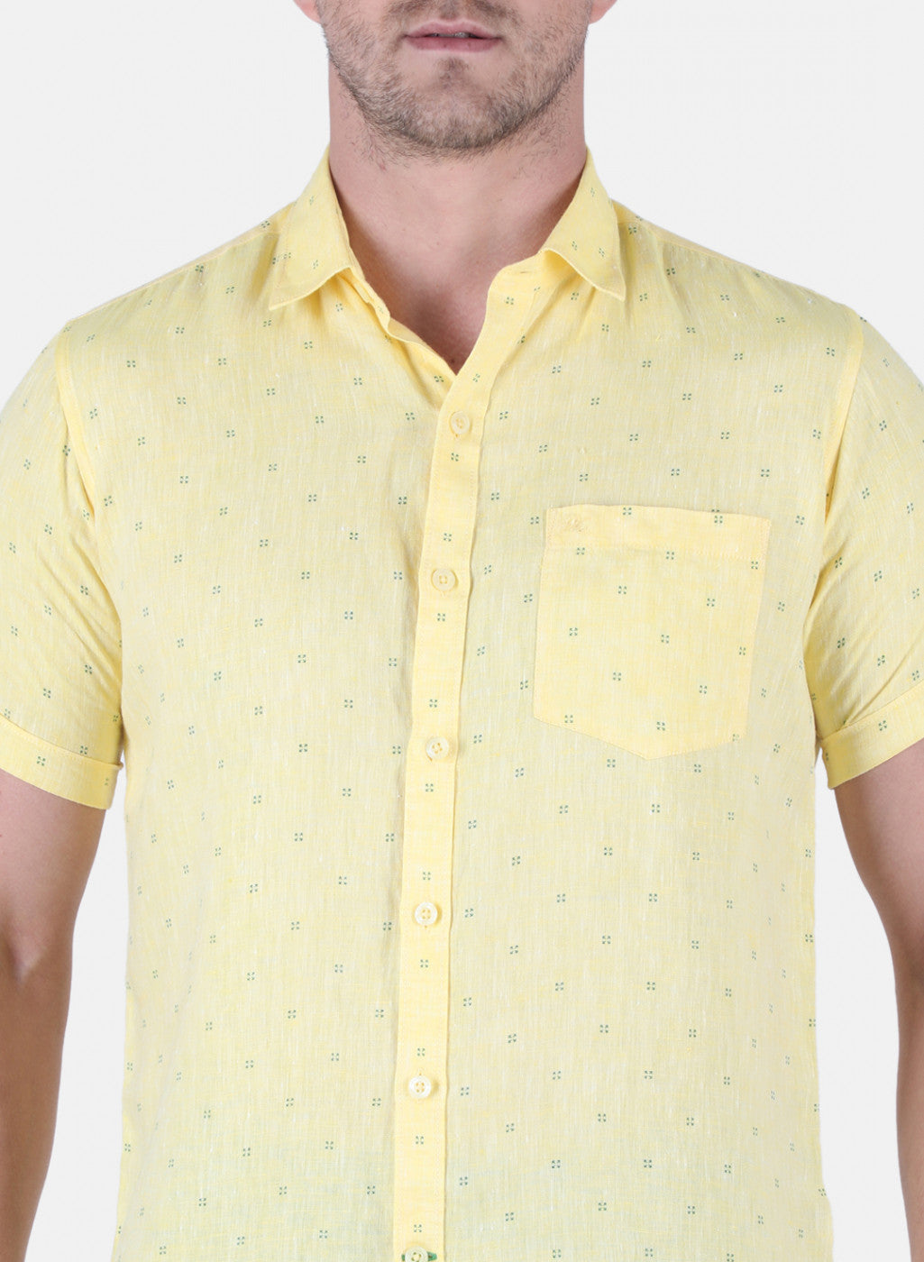 Men Yellow Printed Shirt