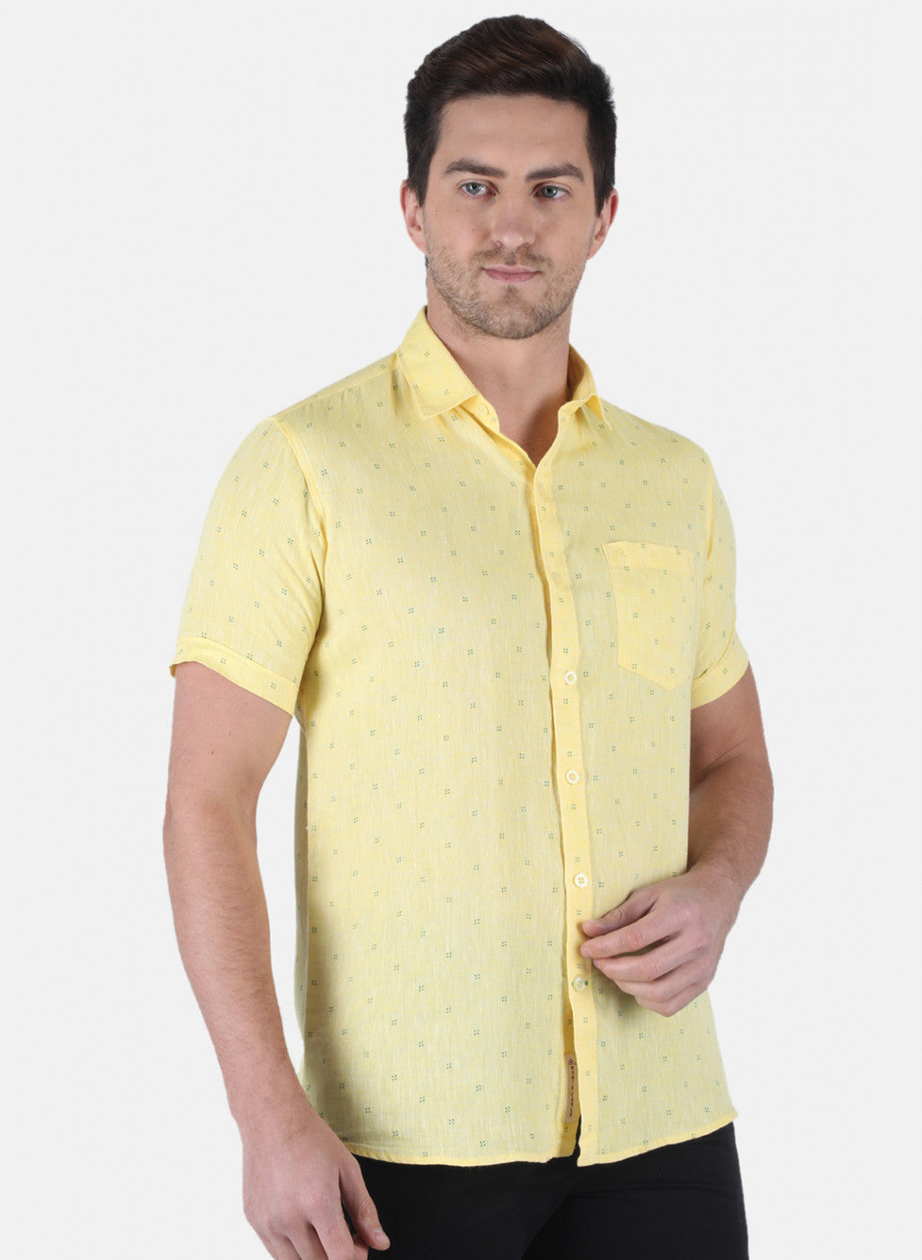 Men Yellow Printed Shirt