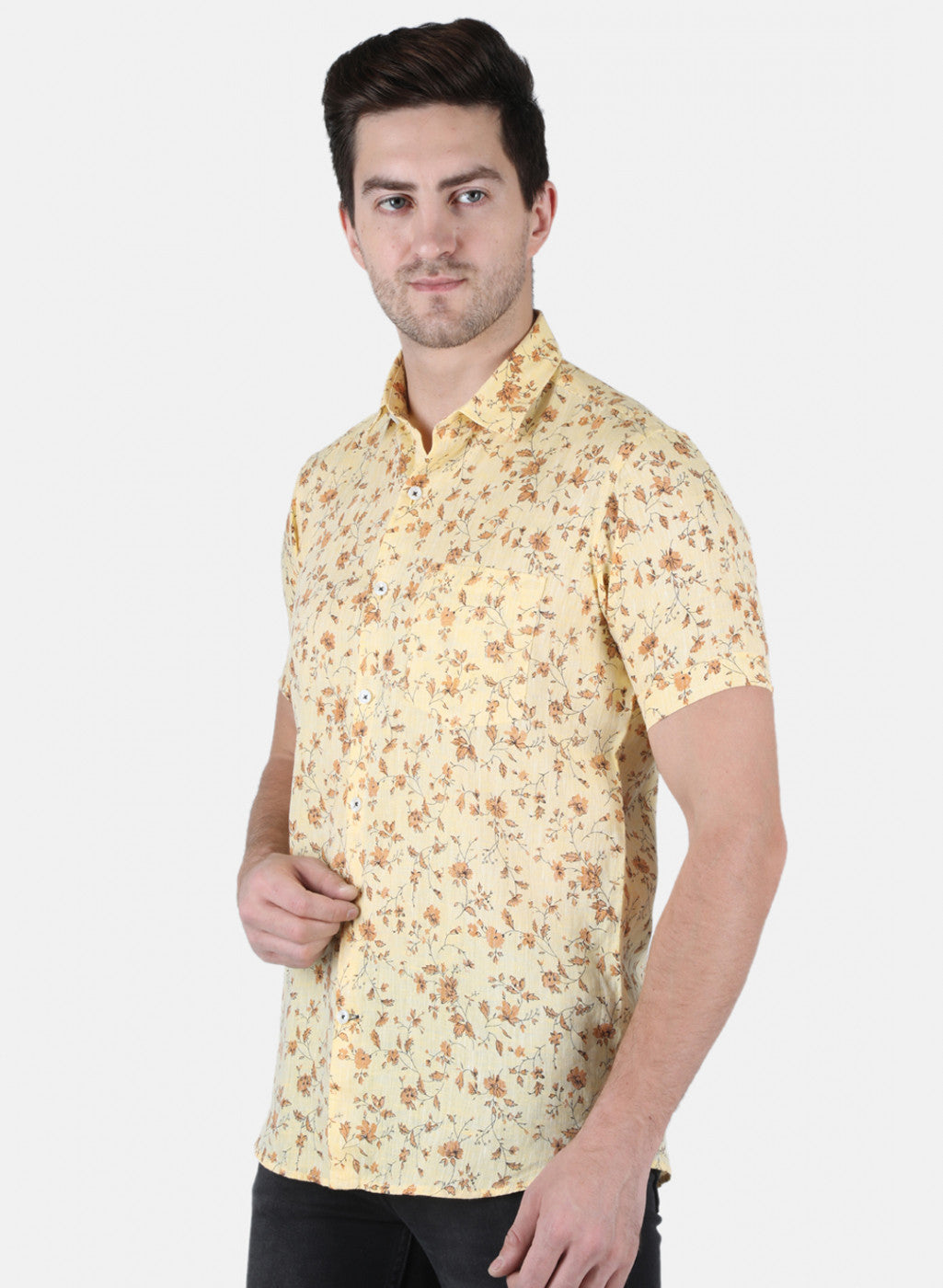 Men Yellow Printed Shirt