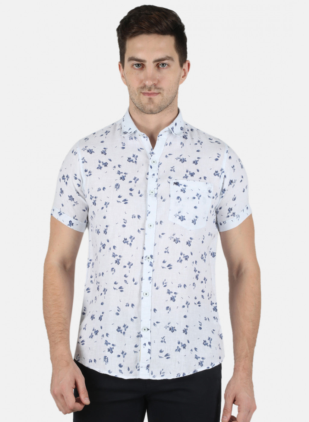 Men Blue Printed Shirt