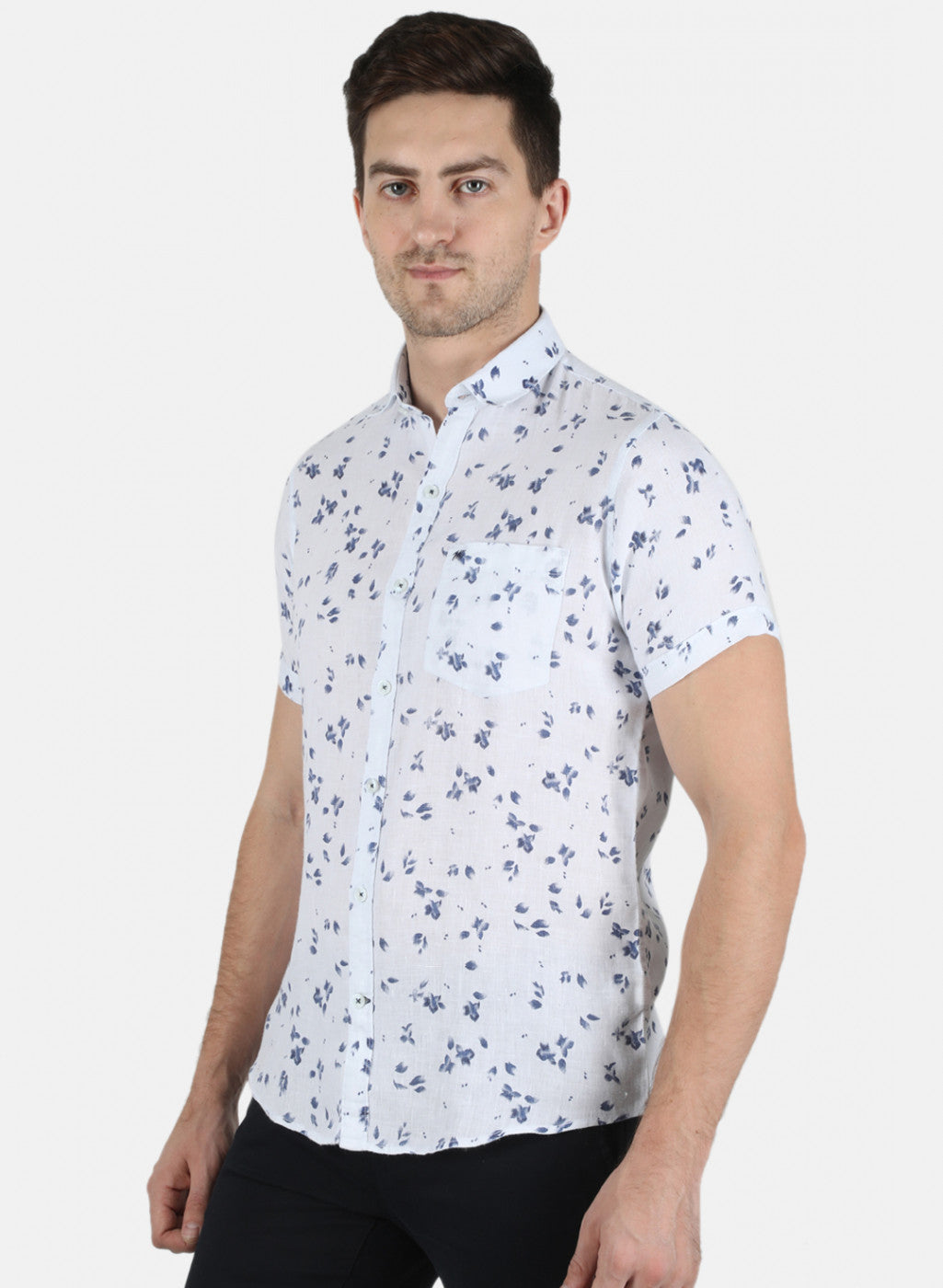 Men Blue Printed Shirt