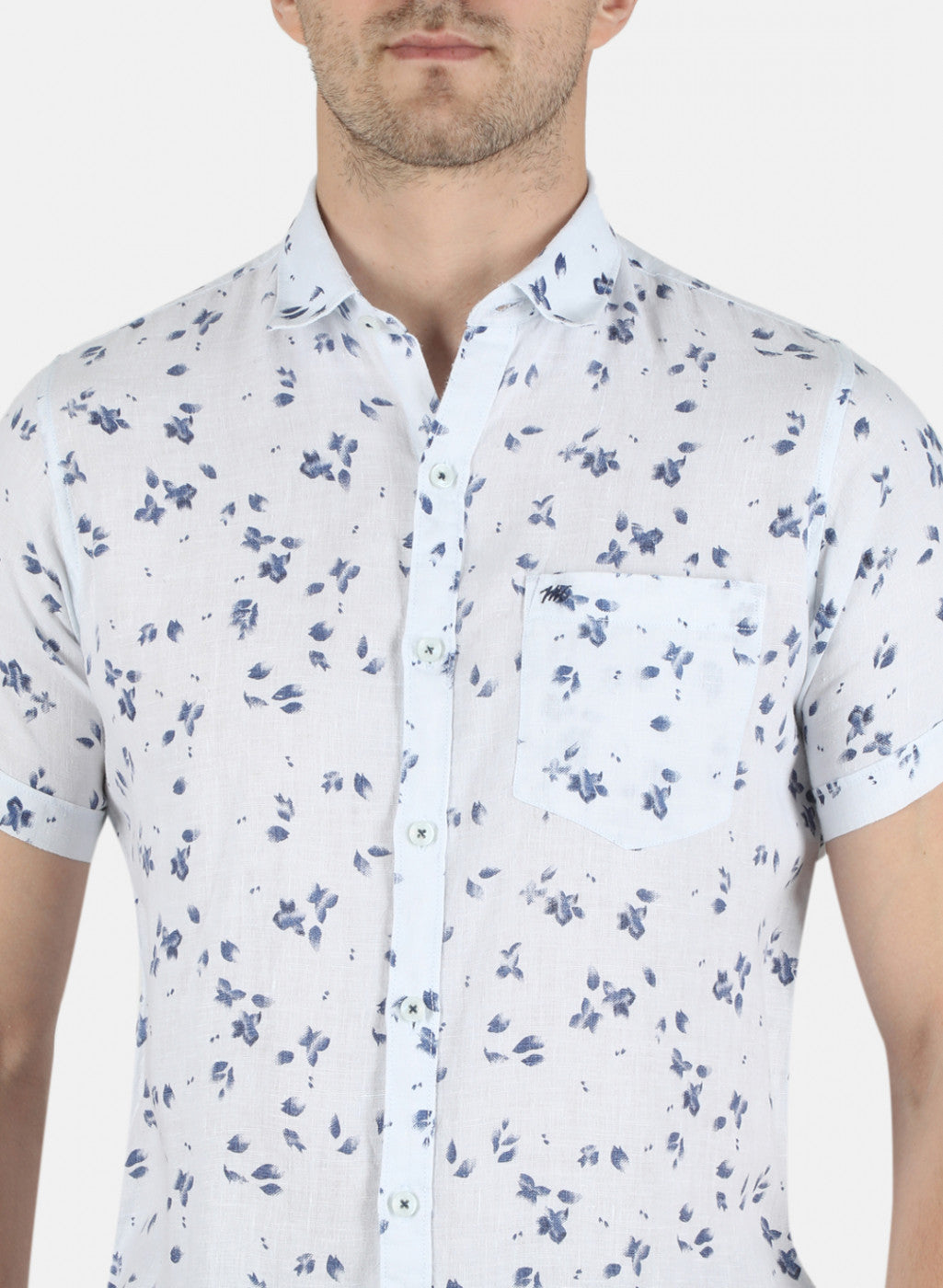 Men Blue Printed Shirt