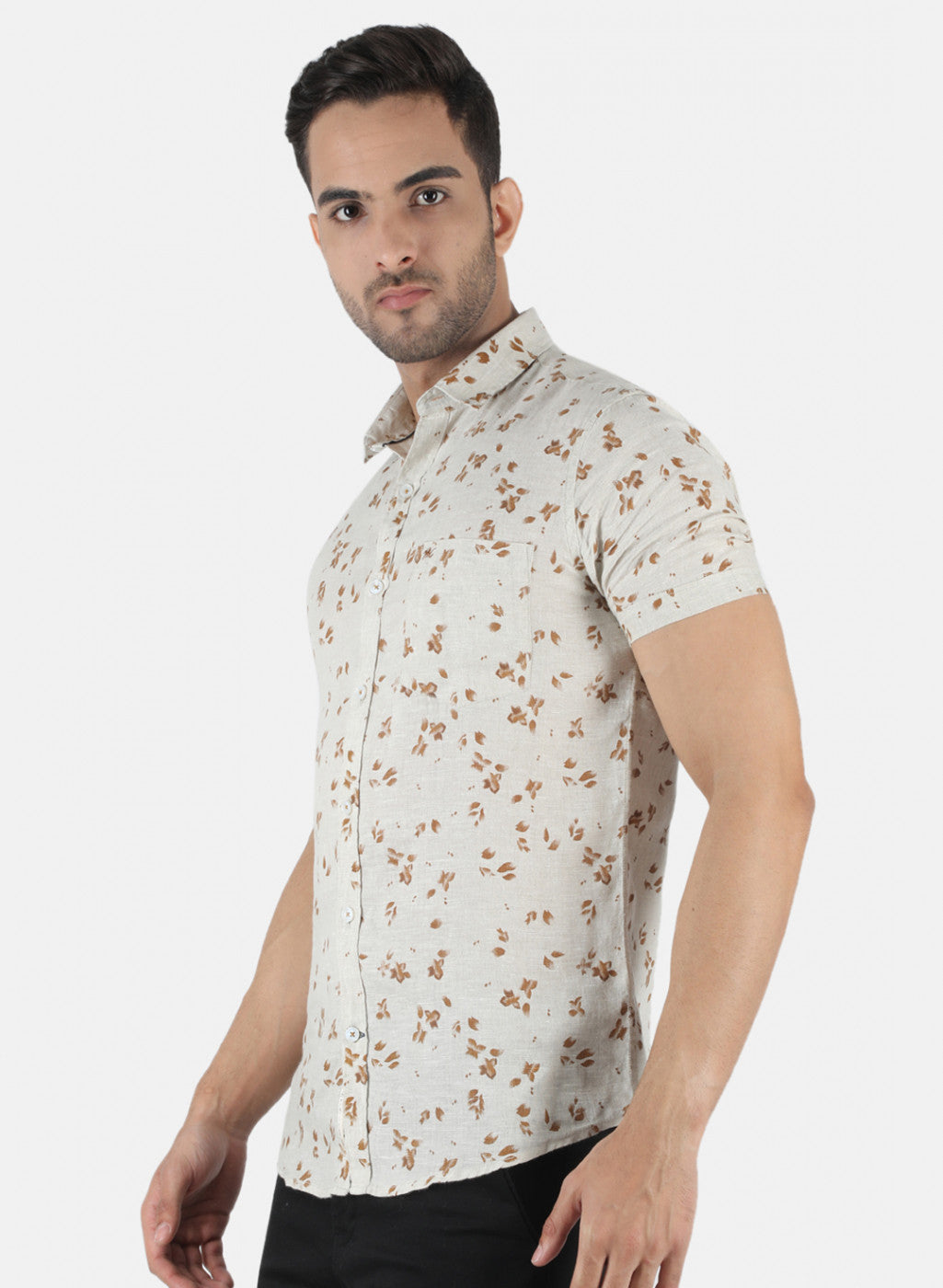 Men White Printed Shirt