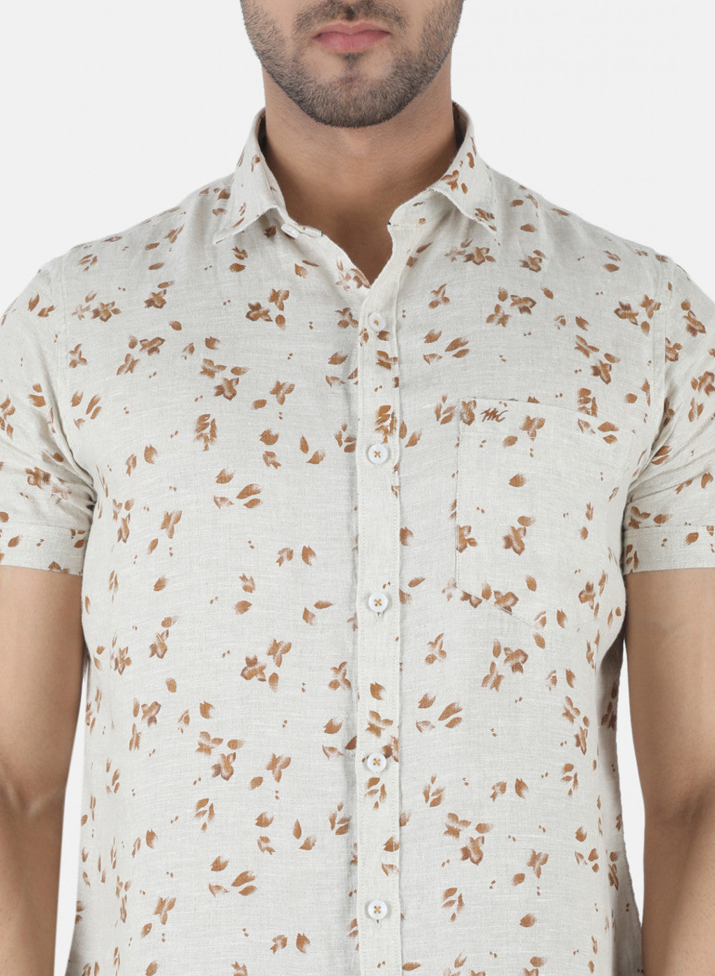 Men White Printed Shirt