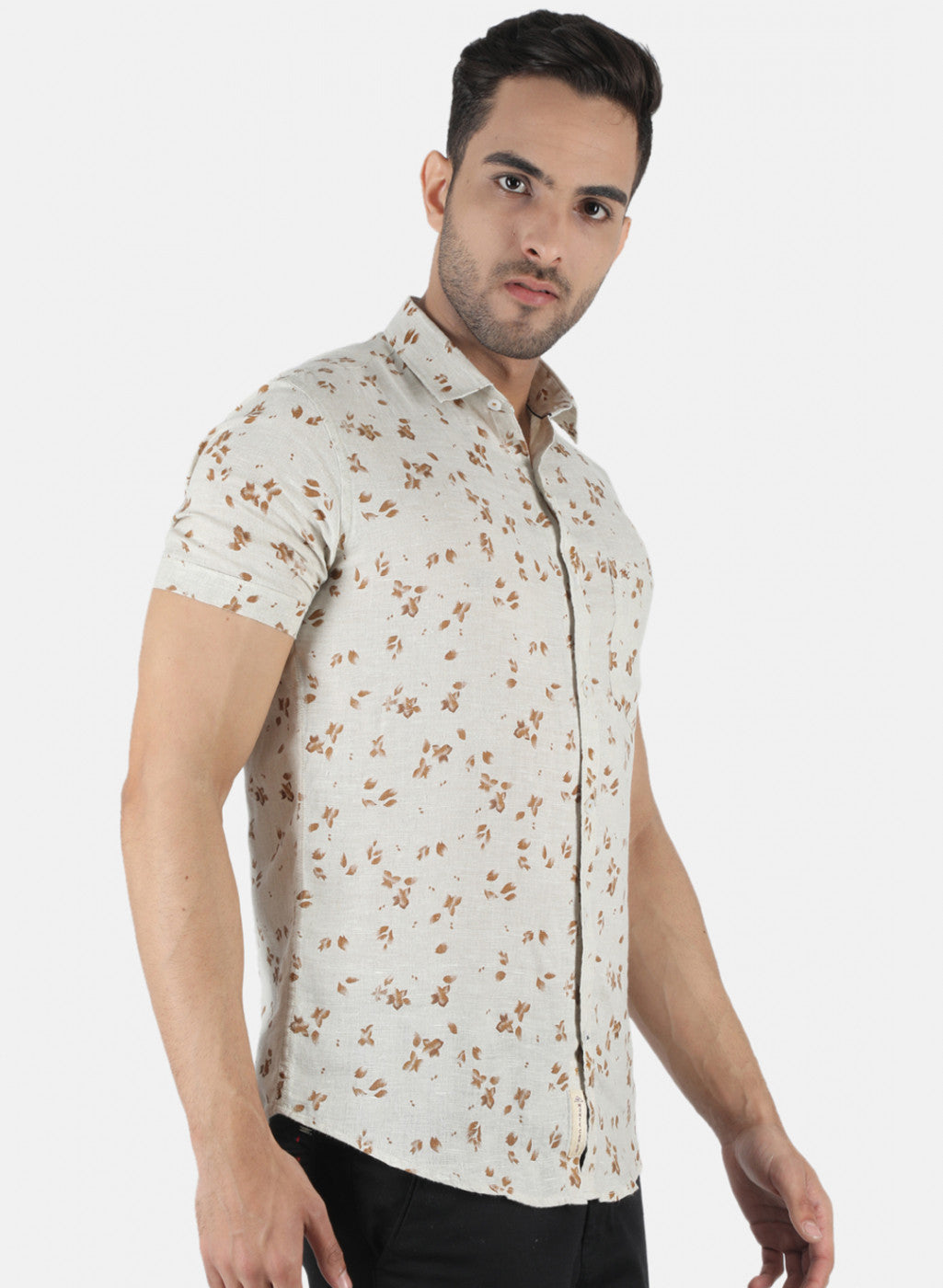 Men White Printed Shirt