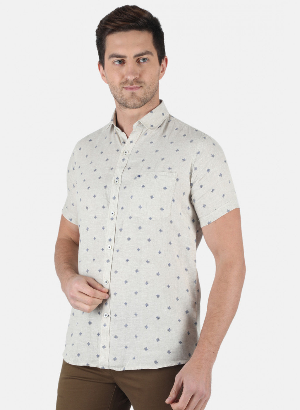 Men Sky Blue Printed Shirt