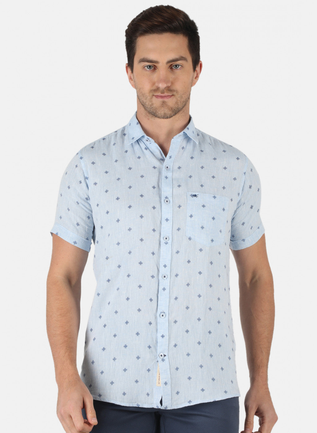 Men Blue Printed Shirt