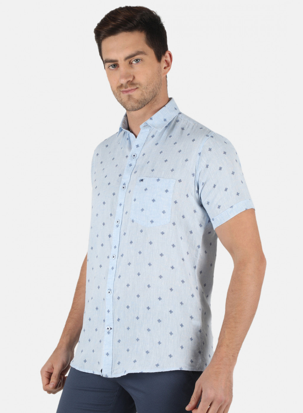 Men Blue Printed Shirt