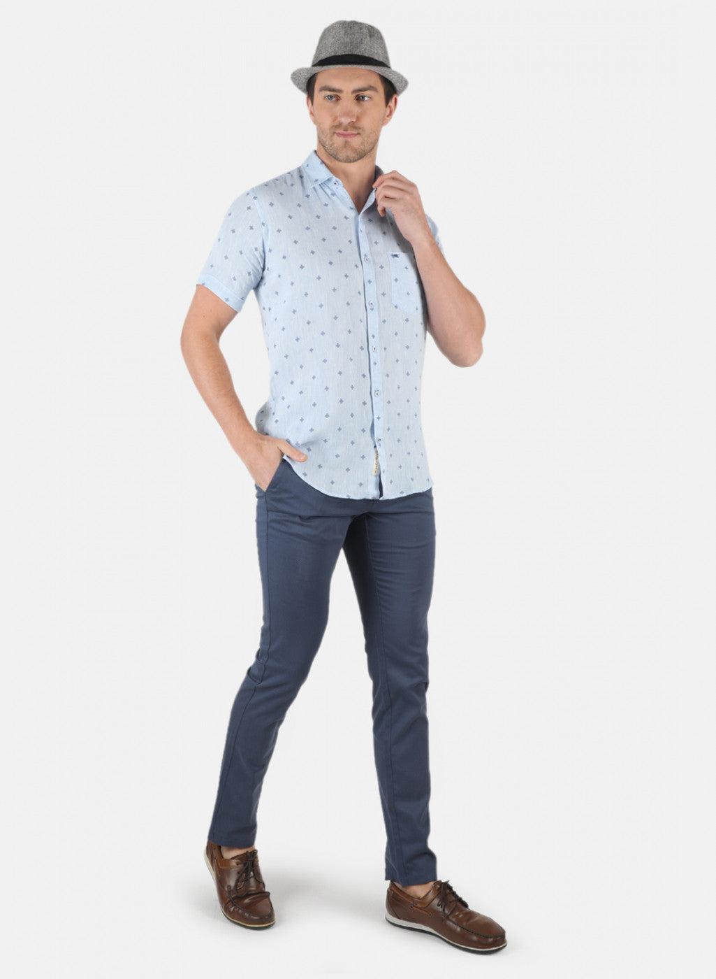 Men Blue Printed Shirt