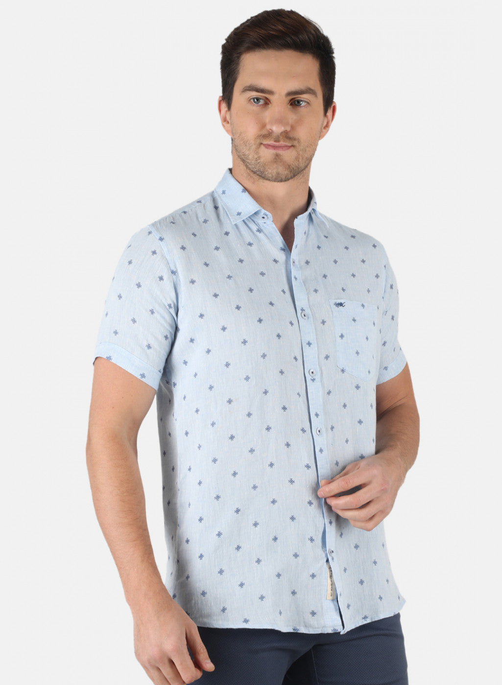 Men Blue Printed Shirt